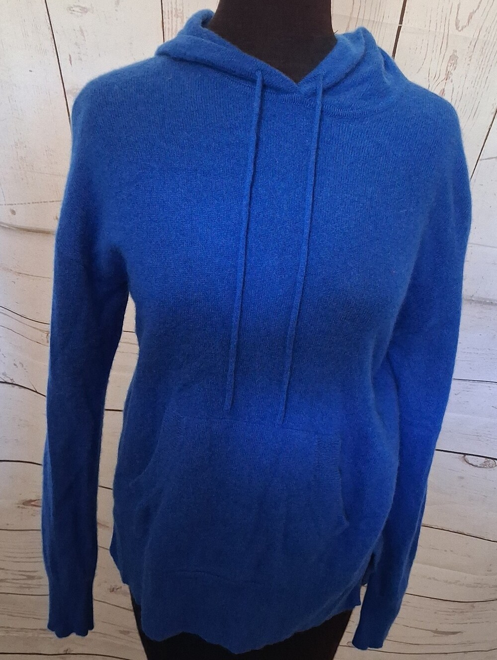 Charter Club Royal Blue Cashmere Hooded Sweater Size Small